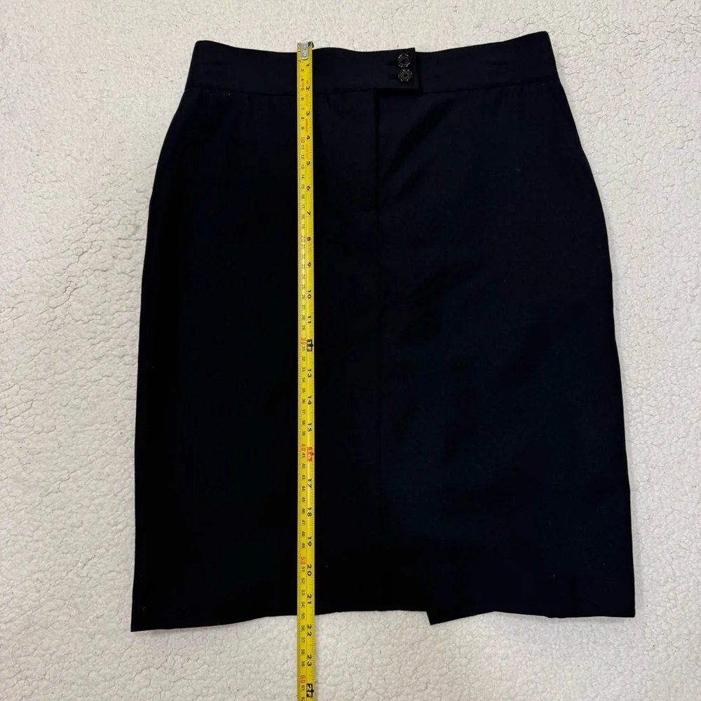 Authentic Vintage Louis Vuitton Black Wool Silk Skirt Size 38